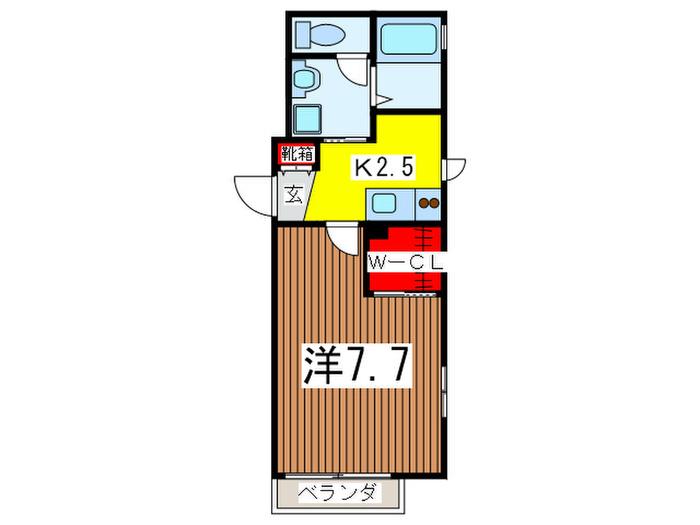 プリムローズIII(1K/1階)の間取り写真