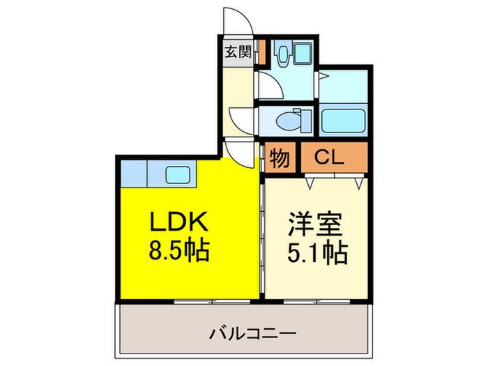 ラヴィ ヌーヴォ(1LDK/5階)の間取り写真