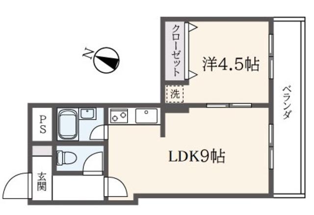 パン・シティハイム六ツ川(1LDK/3階)の間取り写真
