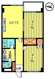 ツインパレスイースト(2DK/8階)の間取り写真