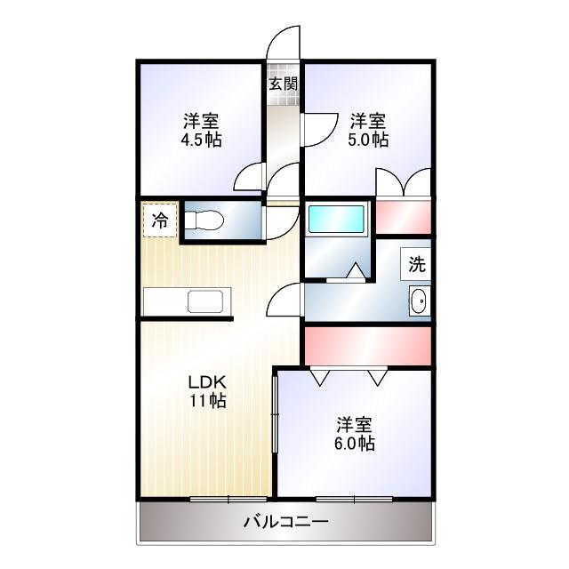 パークハウス梶野(3LDK/1階)の間取り写真