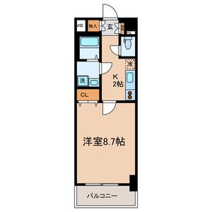 SKYM(1K/2階)の間取り写真