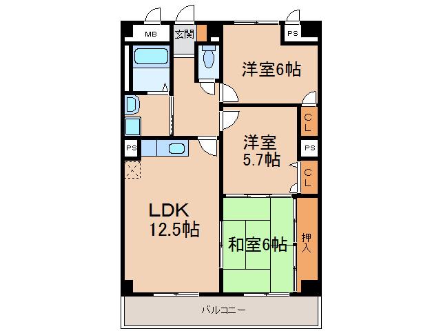 RIO LADO(3LDK/2階)の間取り写真