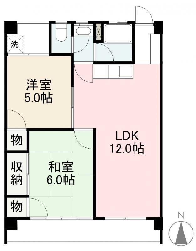メルベール木太(2LDK/3階)の間取り写真
