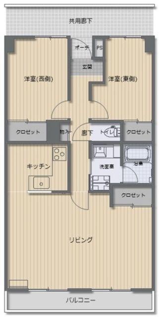 プローブ大宮(2LDK/1階)の間取り写真
