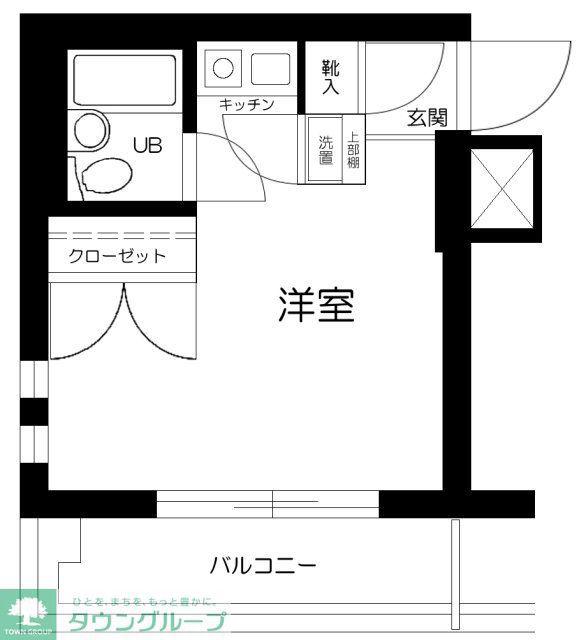 アクトピア旗の台2番館(ワンルーム/3階)の間取り写真