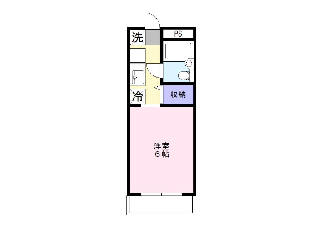 ハイツ東山B(ワンルーム/3階)の間取り写真
