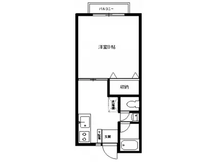 ステア三田(1K/1階)の間取り写真