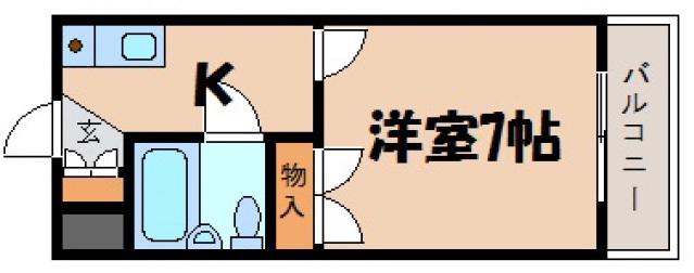 リベルテ矢野(1K/4階)の間取り写真