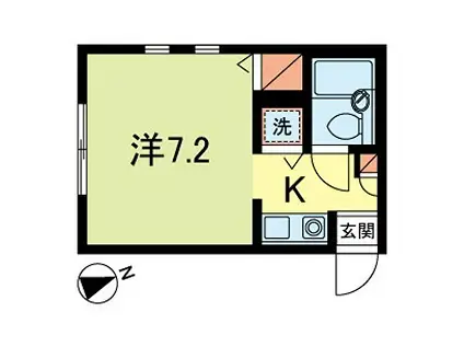 TRES(1K/2階)の間取り写真