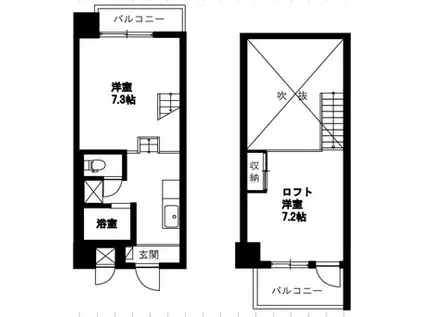 アリエス上立田(2K/3階)の間取り写真