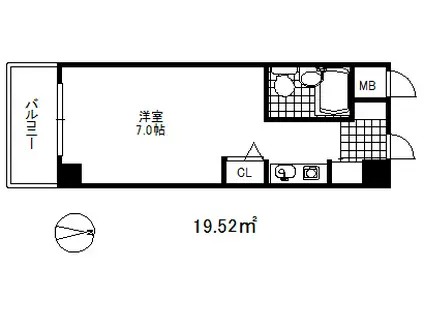サンシャイン三宮(1K/4階)の間取り写真