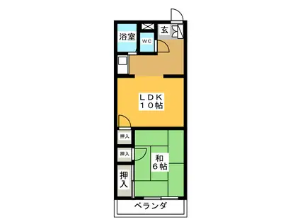 三橋コーポ(2DK/1階)の間取り写真
