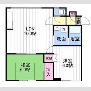 ホワイトコートカヤⅦ(2LDK/2階)の間取り写真
