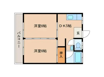 第3戸越アパート(2DK/1階)の間取り写真