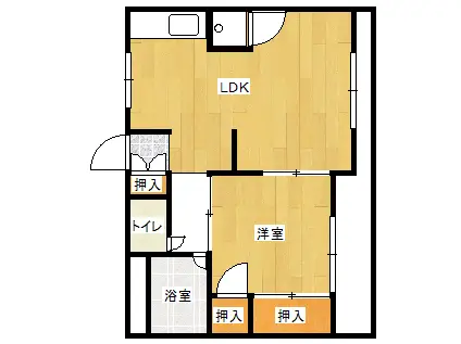 ヴィスターラ戸塚東(1LDK/3階)の間取り写真