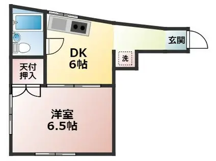 コーポ太田和(1DK/1階)の間取り写真