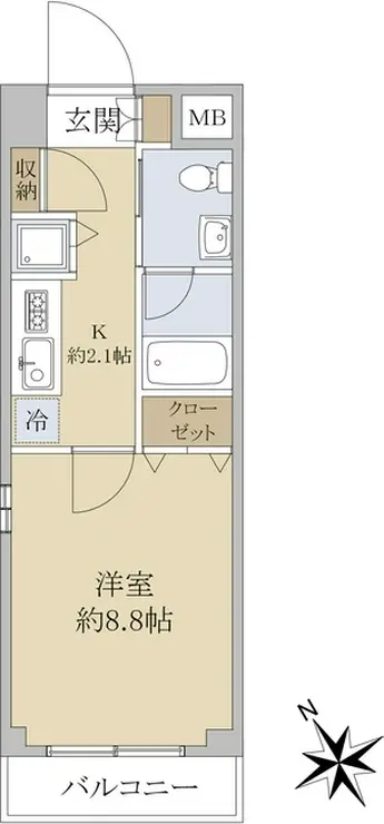 オプストヨミノ 1階階 間取り