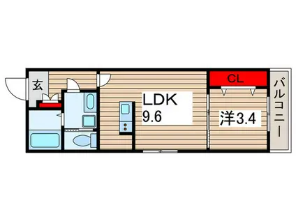 SBKクレスト(1LDK/2階)の間取り写真