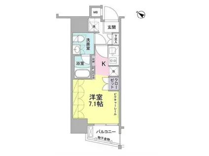 SIL西五反田(ワンルーム/6階)の間取り写真