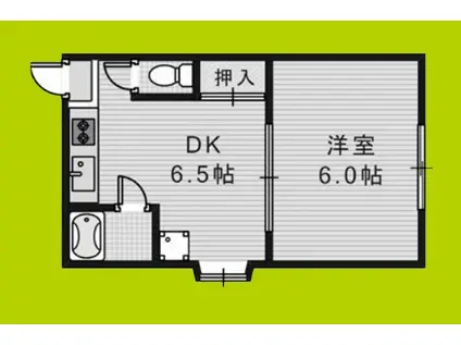 福寿マンション(1DK/2階)の間取り写真