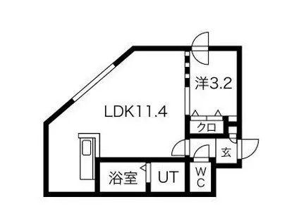 フォレスタ麻生(1LDK/2階)の間取り写真