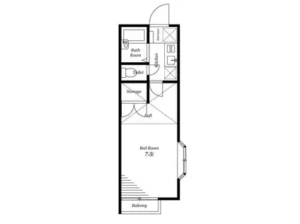 フェリーチェ新下沼(1K/2階)の間取り写真