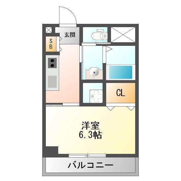 プロスパー十三(1K/3階)の間取り写真