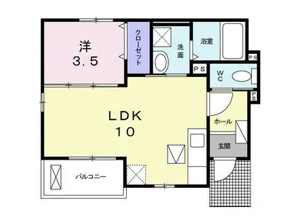 プリムラユキ(1LDK/1階)の間取り写真