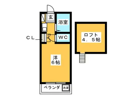 第3シャンポールFUJI(ワンルーム/2階)の間取り写真