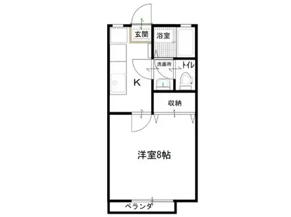 メイプル村7号地(1K/2階)の間取り写真