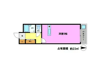 サンプラザ三越(1K/4階)の間取り写真