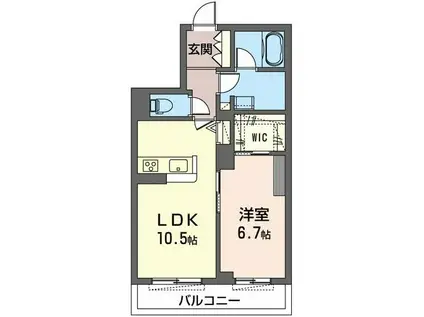 エムリエート(1LDK/2階)の間取り写真