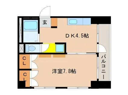 UTSUWA05(1DK/3階)の間取り写真
