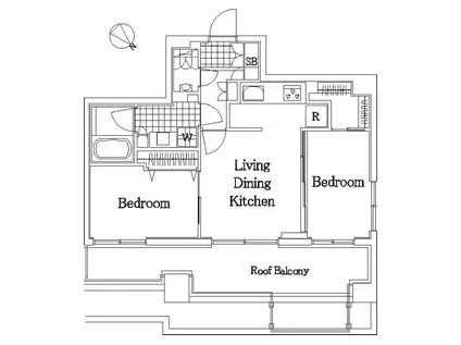 ザ・レジデンス・オブ・トーキョーH19(2LDK/7階)の間取り写真