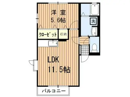 プロップルメゾンA(1LDK/2階)の間取り写真