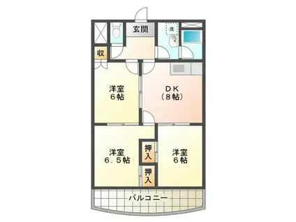 ラルーシア高茶屋(3DK/3階)の間取り写真