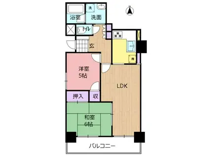 昭和マンション千石町(2LDK/2階)の間取り写真