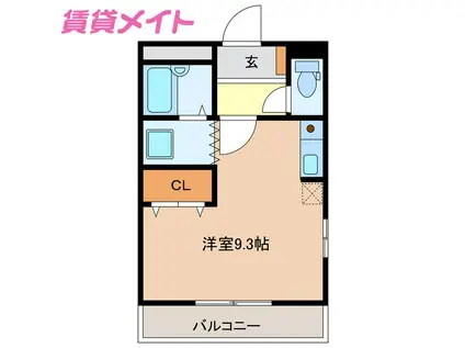 エルガーデン(ワンルーム/2階)の間取り写真