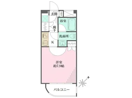 ジェイパーク恵比寿IIIアルティマ(1K/5階)の間取り写真