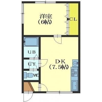 サンライフ千代台(1DK/2階)の間取り写真