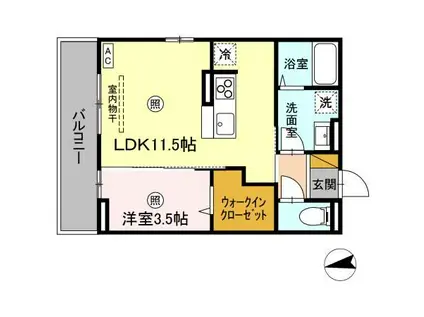 プア メリア(1LDK/3階)の間取り写真
