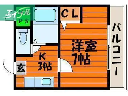 CASANUAGE(1K/2階)の間取り写真