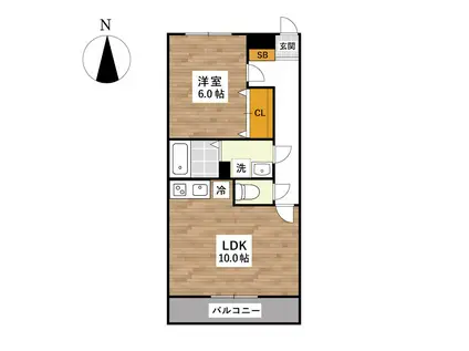 レオマンション(1LDK/2階)の間取り写真