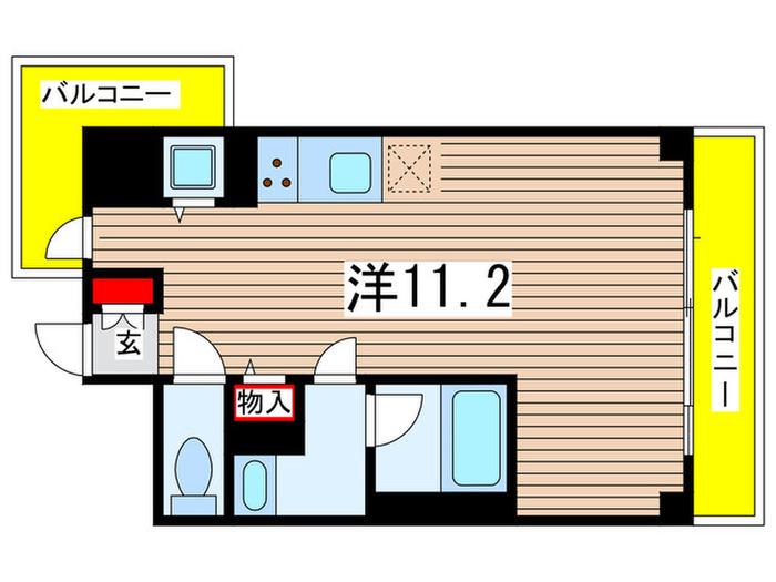ウィルテラス千葉中央(ワンルーム/8階)の間取り写真