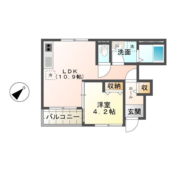 ディアシス(1LDK/1階)の間取り写真