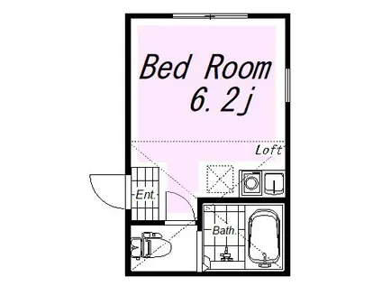 ユナイト四谷フォンターナ(ワンルーム/2階)の間取り写真