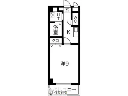 グローリ栄町(1K/3階)の間取り写真