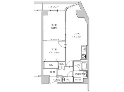 第20柴田マンション(2DK/12階)の間取り写真