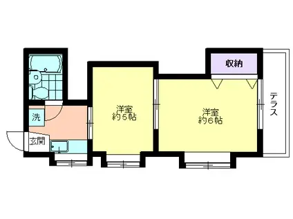 チェリーハウス(2K/1階)の間取り写真